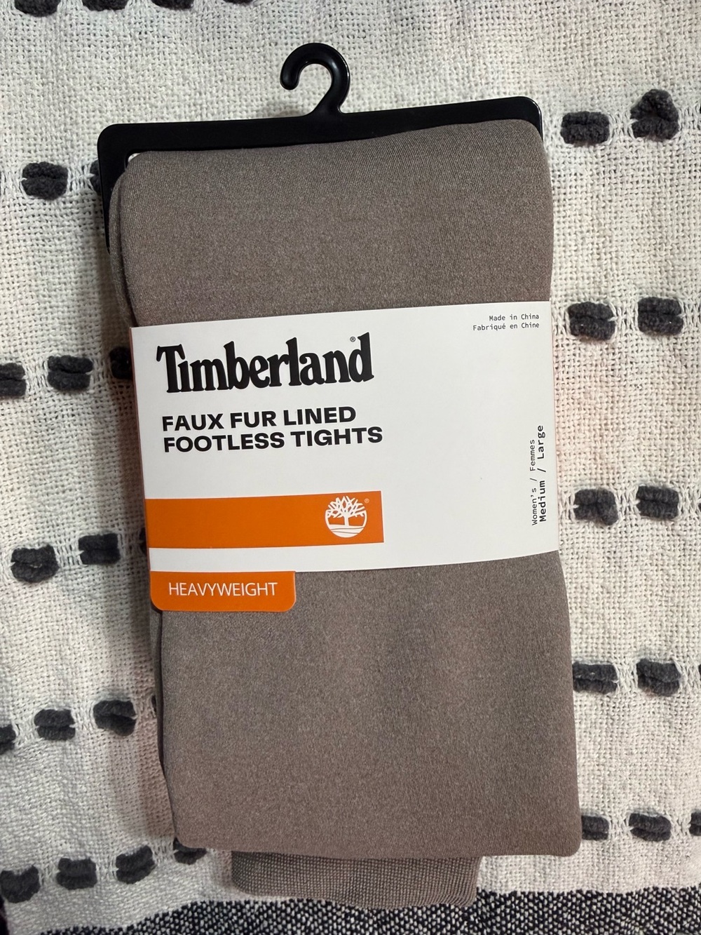 Timberland Faux Fur Lined Footless Tights - Taupe